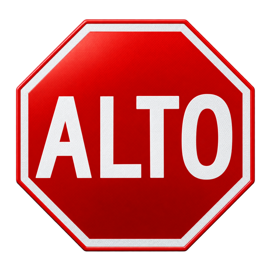 Señal roja de ALTO, símbolo de los límites éticos de Publicity